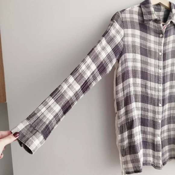 Johnny Was Hisako Embroidered Silk Button Blouse XS Plaid Japanese Floral Bird - Picture 7 of 17